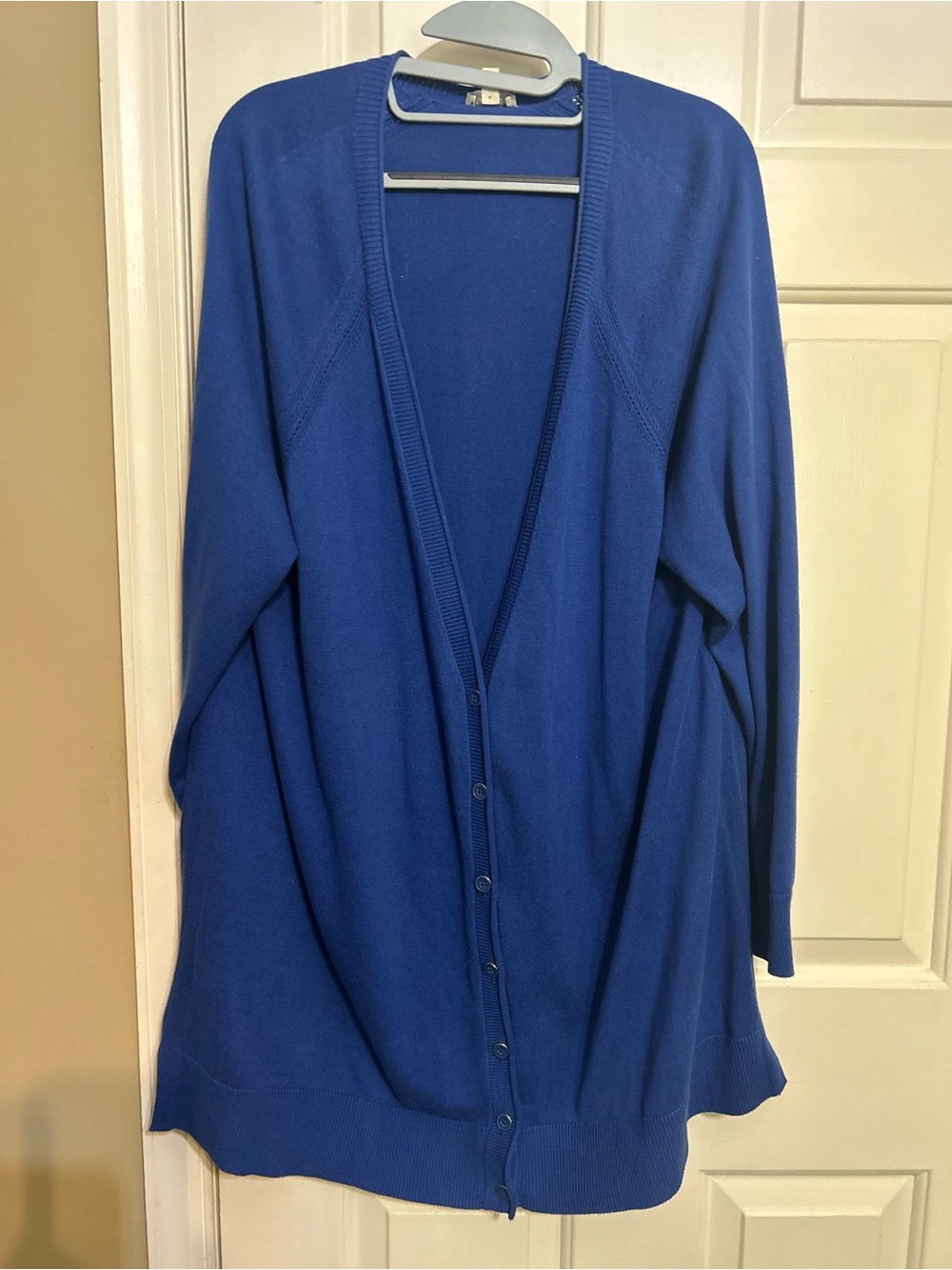 Talbots Royal blue longline cardigan. 100% cotton. Womens plus size 2x.